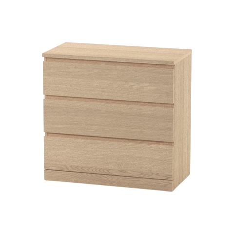 Комод Варма 3, 80*77*40см, дуб беленый