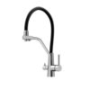 Sancos Nolia SC12003SS Смеситель для кухни с гибким изливом и краном для фильтра, цвет: нержавеющая сталь,чёрный