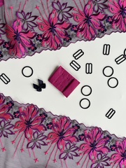 Вышивка на сетке фиолетовая/неон 24 см (правая)