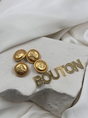 Шляпка под установочные кнопки золотистая матовая герб13