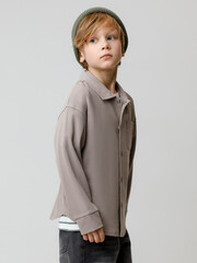 рубашка  для мальчика  КР 302794/коричневый к624
