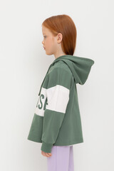 джемпер  для девочки  К 301691/зеленый мох