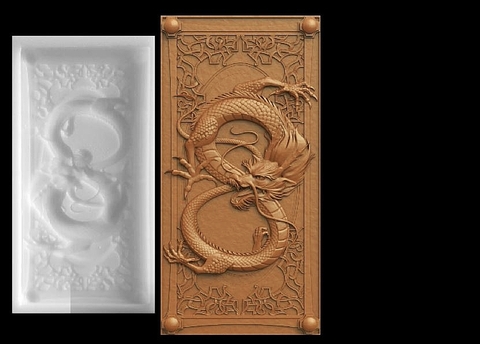 Силиконовый молд № 2123 накладка Дракон