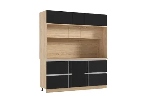 МДФ Кухня Карина №1 (Пластер Блэк, сонома)