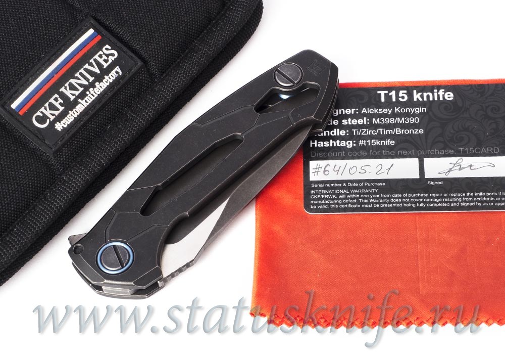Нож CKF/Konygin Т-15 (А.Коныгин-Рататуй, М398, титан)