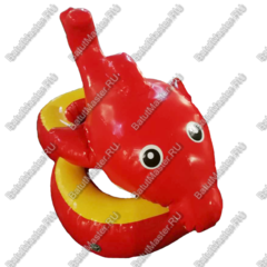Надувной водный аттракцион "Красный дельфин" 2,2*1,5*0,6 м