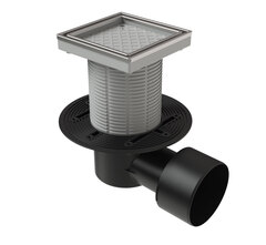 Трап регулируемый под плитку горизонтальный выход 75/110, с рамкой из нержавеющей стали ТП-5100N-3020 с незамерзающим затвором