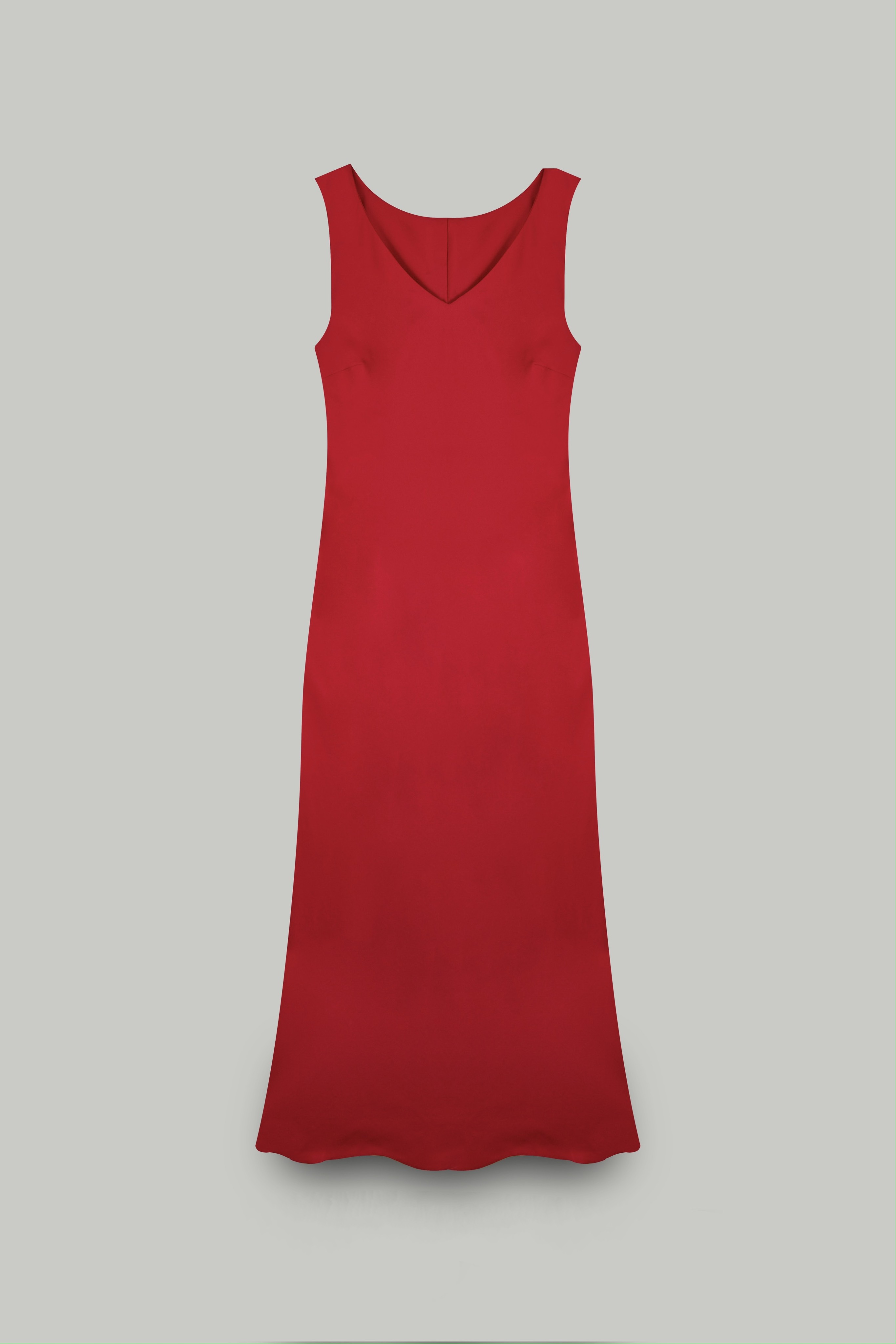 Платье-комбинация на широких бретелях, красный