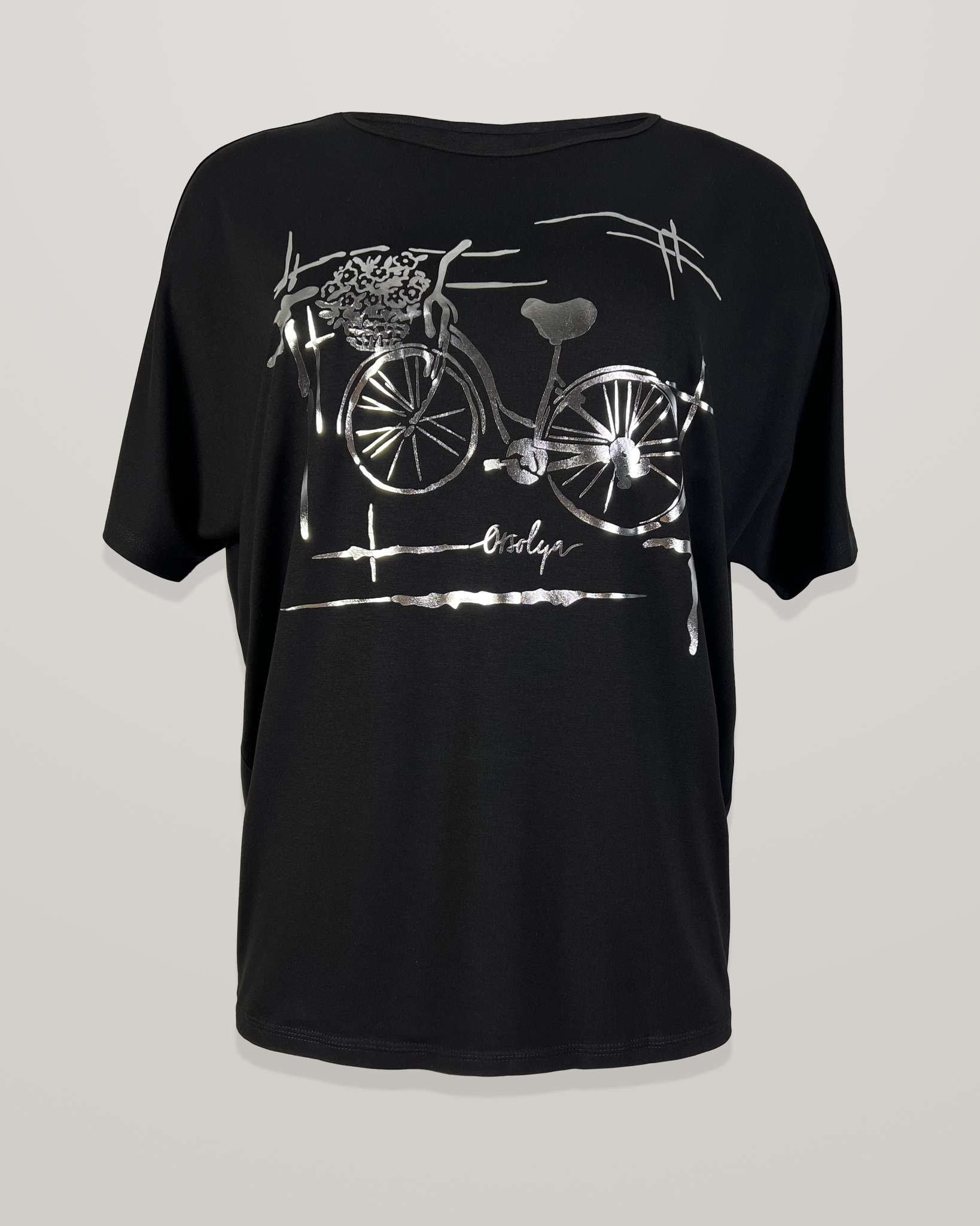 Блузка Orsolya 7741 велосипед к/р (чёрный цвет)