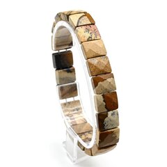 Браслет граненый 12*9мм из яшмы бежевой