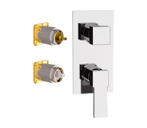 REMER Q92KB Смеситель для ванны/душа на 2 потока скрытый монтаж (заказывать совместно с rrbox92) qubika