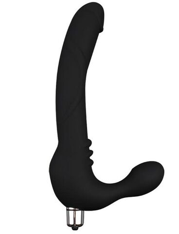 Черный безремневой страпон с вибрацией Strap On Cavalier - 24 см. - Chisa Black Mont CN-512044953