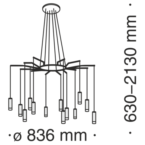 Подвесной светильник Technical Davida MOD035PL-12B