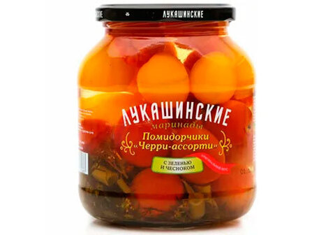 Помидорчики черри маринованные "Лукашинские" ассорти, 670г