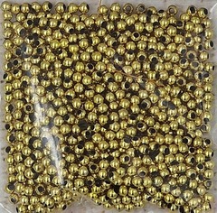 Бусины пришивные, Ø 3 мм, 500 гр, золото
