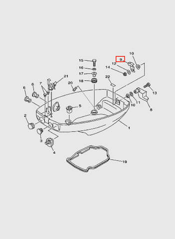 Защелка колпака  для лодочного мотора T15, OTH 9,9 SEA-PRO (10-9)