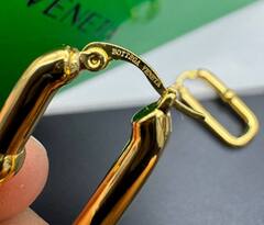 30126 - Серьги BOTTEGA Chain Hoop Earrings овальные из латуни в позолоте lux