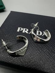 20242 - Серьги полуконго объемные PRADA, цвет серебро