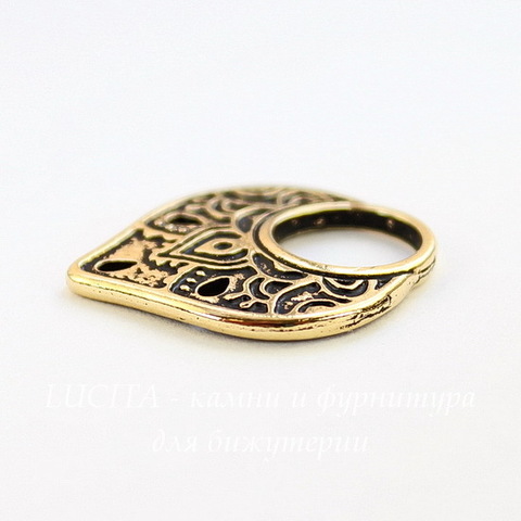 Коннектор TierraCast "Temple ring" (1-3) 21х18 мм (цвет-античное золото)