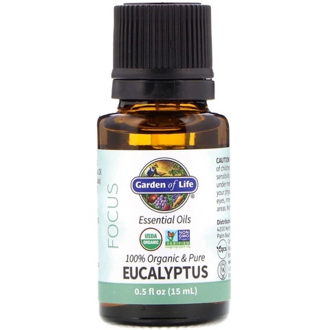 Garden of Life, 100% Organic & Pure, Essential Oils, Focus, Eucalyptus, 0.5 fl oz (15 ml)