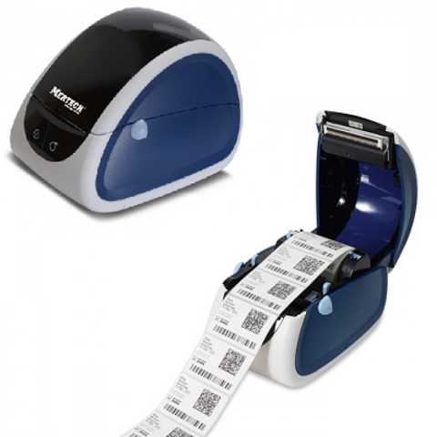 Принтер чеков и этикеток Mertech LP58 EVA RS+USB, белый/голубой
