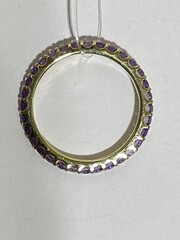 Аметист-дорожка (кольцо из серебра с позолотой)