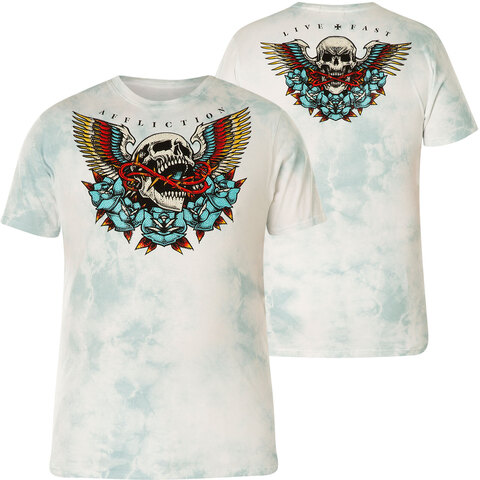 Affliction | Футболка мужская Twisted Grin White A24252 перед и спина