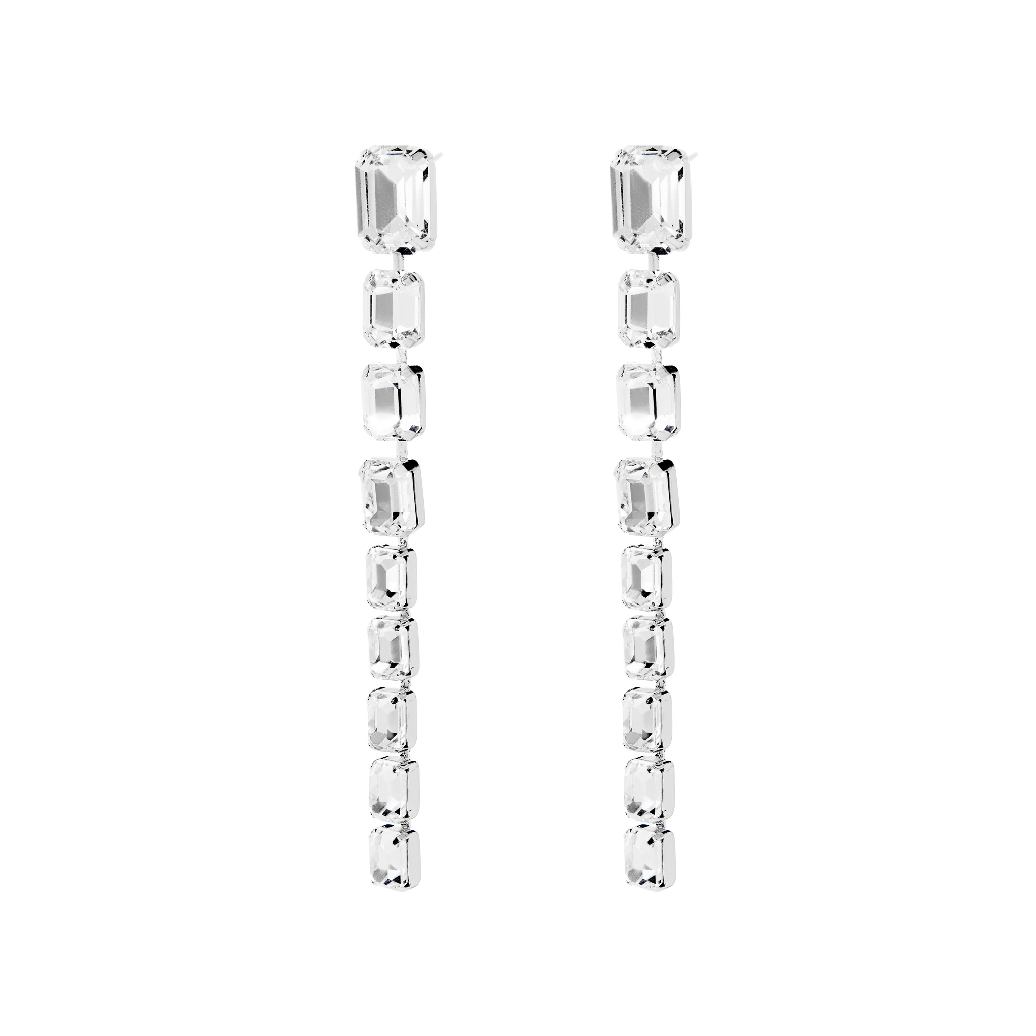 

Серьги Silver Chain Earrings With Crystals
