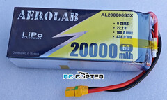 АКБ Aerolab 20000мАч 22.2В 5C 6S1P Lipo Battery Pack XT90