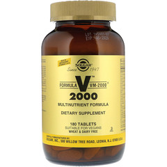 Solgar, Formula VM-2000, мультинутиентная формула, 180 таблеток