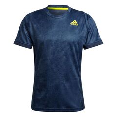 Футболка теннисная Adidas Freelift Printed Primeblue Tee M - crew navy/acid yellow/crew blue