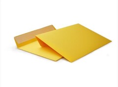 Конверт из бумаги желтого цвета C6 (114х162 мм) 120 г/м²