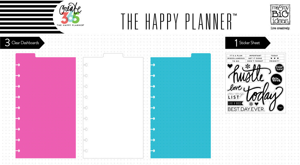 Закладки пластиковые для ежедневника Create 365 Planner Dashboards -  -3 шт.