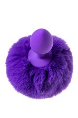 Фиолетовая анальная втулка Sweet bunny с фиолетовым пушистым хвостиком - 