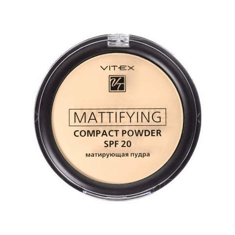 Матирующая компактная пудра для лица  Mattifying Compact Powder SPF 20  тон 04 Sand Beige , ( Витэкс )