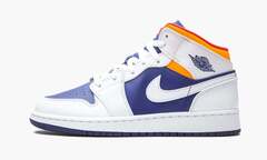 Air Jordan 1 Mid GS "White Deep Royal Blue"
