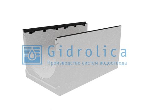 Лоток водоотводный бетонный коробчатый (СО-500мм), с чугунной насадкой КU 100.60,3 (50).55(46) - BGZ-S, № 20-0