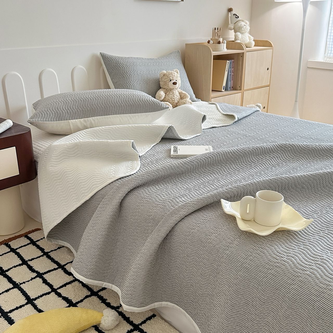 ZEPHYR HOME Покрывало 150х200 Хлопок Белый темные полоски
