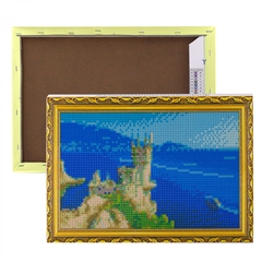 
          Алмазная мозаика Alingar, на подрамнике, с полным заполнением, (глянц), 20х30 см, 20 цветов, "Крым. Ласточкино гнездо"