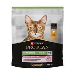 Pro Plan сухой корм для стерилизованных кошек с чувствительным пищеварением (курица) 400 г