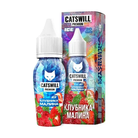 Жидкость CATSWILL PREMIUM ICE Salt 2% 30 ml - КЛУБНИКА МАЛИНА