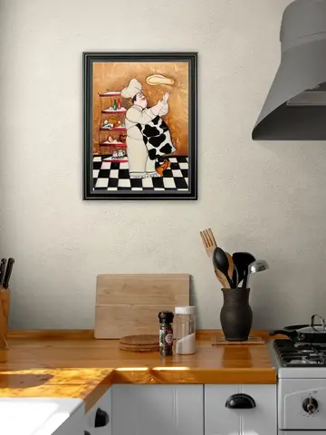 Картина на стену интерьерная для кухни "Повар" 45*35 см