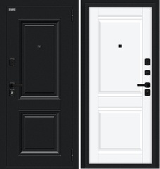 Входная дверь в квартиру Браво (Bravo) Некст МФ/SBlack Букле черное/White Silk