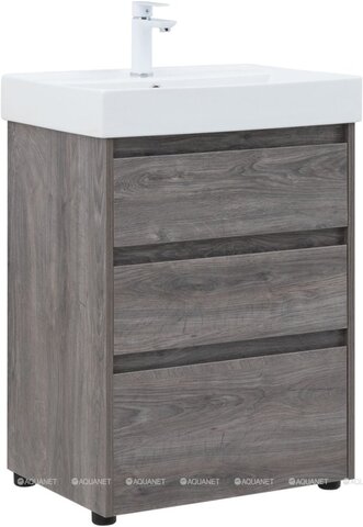 Aquanet 307073 Тумба с раковиной Nova Lite 60 3 ящ. цв. дуб рошелье (307073)