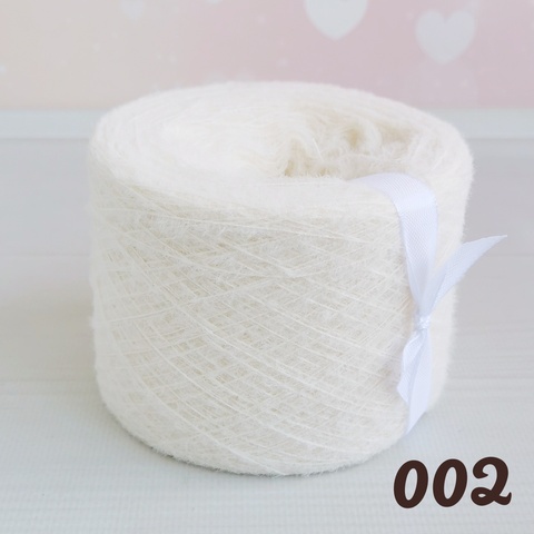 Фетровая пряжа 900м/100г, 002 Молочный