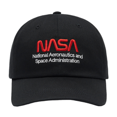 Бейсболка Alpha Industries Nasa Worm Logo Cap Black (Черная)