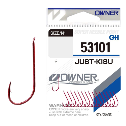 53101 № 10 Крючки OWNER Just-Kisu (красный) / продажа от 5 уп.