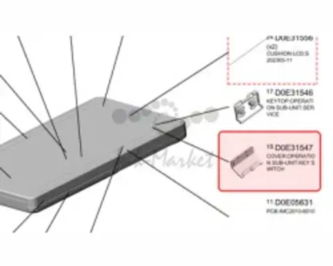 Ricoh Cover operation sub-unit:Key switch original D0E31547