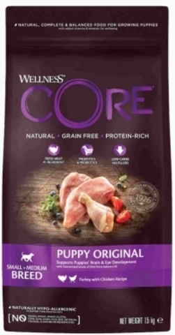 Wellness Core сухой корм для щенков мелких и средних пород (индейка и курица) 1,5кг