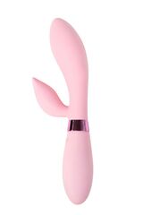Нежно-розовый вибратор-кролик с независимыми моторчиками Indeep Malena - 21,5 см. - 